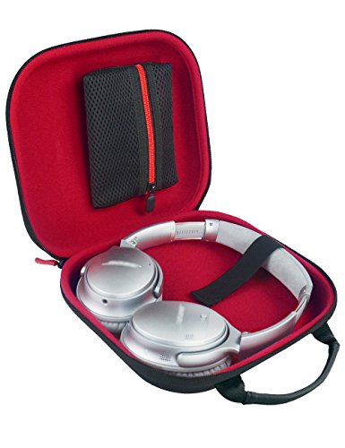 Case for Sony WH-1000XM5, WH-1000XM4, WH-XB910; JBL Live 650BTNC; ATH-M50X, ATH-M50, ATH-MSR7GM, MSR7NC, MSR7BK, ANC7/9/29, ESW9; BeoPlay H2, H6, H7, H8, H9 - color: Black with red lining
