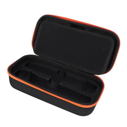 Haofy Wireless Microphone Case Storage Box Organizer EVA Hard Shell with Dual Zip Closure Handle and Mesh Pockets for Dual Wireless Microphone System Receiver Adapter AA Battery