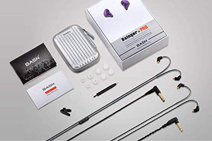 BASN Bsinger+PRO in Ear Monitor for Musicians with MMCX Replaceable Cables; Noise-Isolating and Universal-Fit (Purple) - color: Purple