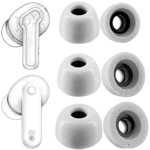 Replacement Memory Foam Eartips for Nothing & CMF Earbuds,3 Pairs