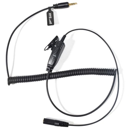 HYS RX380 RX180 RX680 3.5mm Audio Jack to 2.5mm 1-Pin Earpiece Adapter for Cobra Microtalk Radios CXT195/CX112/CXT545 with Inline PTT Switch and Extension Cord