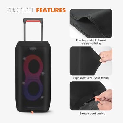 Dust Cover for JBL PartyBox 320 Speaker - Breathable & Washable Lycra Fabric Protector with Drawstring Closure, Scratch & Dust Resistant Cover (Fits for JBL PartyBox 320)