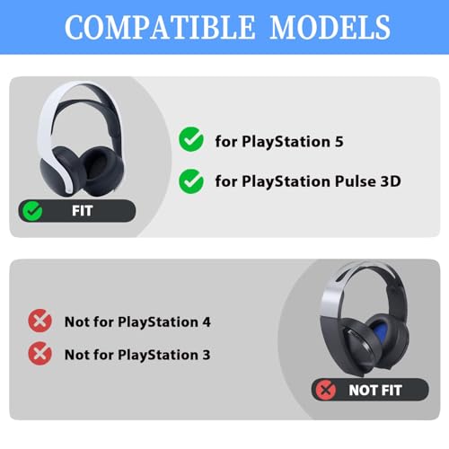 Pulse 3D Earpads Cushions Replacement for Sony PlayStation 5 Pulse 3D PS5 Headset,PS5 Cooling Gel Ear Pads Replacement Ear Cushions,Ear Cups Accessories with Noise Isolation Foam(Black) - color: Black-Gel