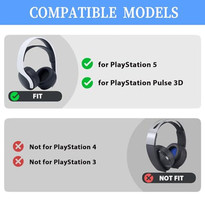 Pulse 3D Earpads Cushions Replacement for Sony PlayStation 5 Pulse 3D PS5 Headset,PS5 Cooling Gel Ear Pads Replacement Ear Cushions,Ear Cups Accessories with Noise Isolation Foam(Black) - color: Black-Gel