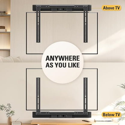 Mounting Dream Soundbar Mount with Easy Access Design for SONOS Beam, SoundBar Bracket with Sliding Block Fits TV up to VESA 600x400mm, Compatible with The Beam Constructed of Duty Aluminum Profile - size: Soundbar Mount for Sonos Beam