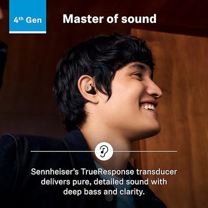 Sennheiser Momentum True Wireless 4 Smart Earbuds, Bluetooth 5.4, Crystal-Clear Sound, Noise Cancelling Earbuds, Comfortable Design, 30-Hour Battery, Adaptive ANC, LE Audio, Auracast – Black Graphite - color: Black Graphite