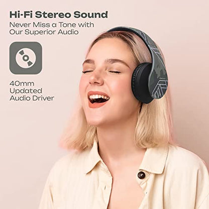 PowerLocus Bluetooth Over-Ear Headphones, Wireless Stereo Foldable Headphones Wireless and Wired Headsets with Built-in Mic, Micro SD/TF, FM for iPhone/Samsung/iPad/PC (Camo) - color: Camo