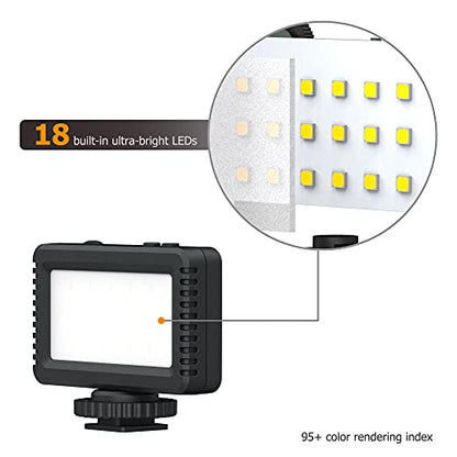Cold Shoe Wind Muff Furry Windshield & LED Light Flash Attachment for Sony ZV-E10 II ZVE10 ZV-1F ZV1F ZV-1 II ZV1 ZV-E1 ZVE1 Vlog Cameras, Black Color