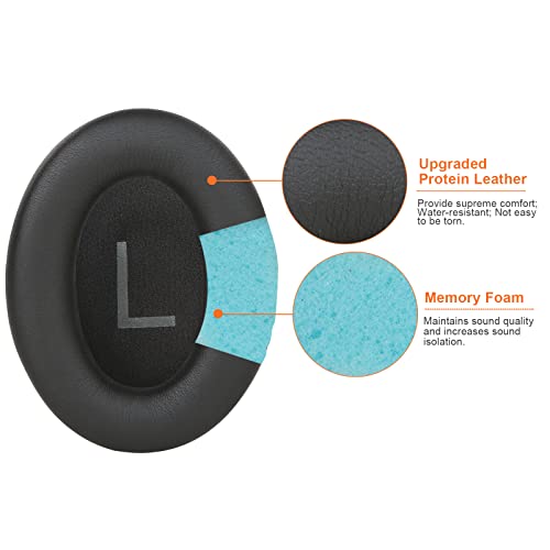 Earpads for Bose QuietComfort 45 QC45 QC35 ii QC35 Ear Pads Headphones Ear Cushions Replacement with Upgraded Memory Foam - color: QC45 Black