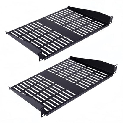 2PCS 1U Server Rack Shelf, Suitable for 19" Network Equipment Racks and Cabinets, Ventilated Cantilever Tray, Depth of 10 inches, Well-Ventilated (10") - size: 10"