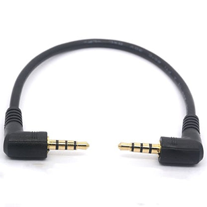 4Pole 3.5mm Audio Cable Right Angle Male to Male 1/8" TRRS Stereo Cord | for iPhone iPad iPod Android Handsets Smartphone Tablets
