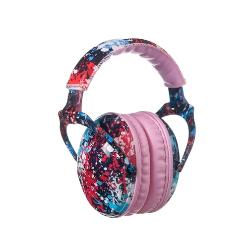 Kids Ear Protection Safety Ear Muffs, NRR 25dB Noise Reduction Children Earmuffs, Hearing Protectors for Sleeping, Studying, Airplane, Concerts, Fireworks-Red Pigment with Pink Band - color: Pink Bandred Pigment