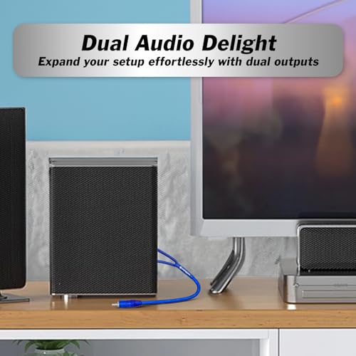 InstallGear 2 Pack RCA Y Adapter Splitter - 1ft RCA Y Splitter 1 Male 2 Female with Shielding - Connector for Car Audio, Home Theater - Durable Cable Splitters with OFC Conductor - Blue - size: 1M-2F (1 ft, 2-Pack)