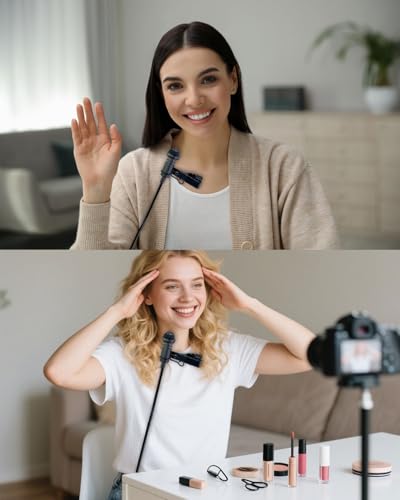 2Pcs Lavalier Microphone Compatible with DJI MIC 1/2 | and for Rode Wireless GO II Transmitters, Angled 3.5mm TRS Plug Omnidirectional Mic for Streaming Vlog Interview, 1.5M - size: 3.5mm TRS Plug Only for DJI Angled plug