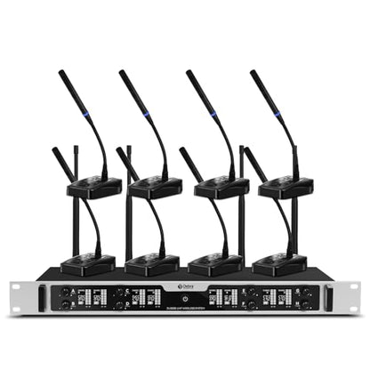 Debra 8-Channel Wireless Conference Microphone System, UHF Pro Auto Pairing, 80M Stable Transmission, 360° Gooseneck Mic for Meetings, Lectures & Conferences(8 Conference) - color: 8 Conference