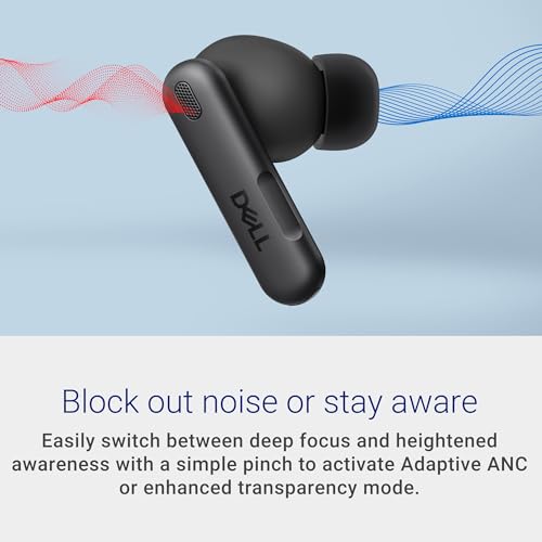 Dell Pro Plus Earbuds EB525, True Wireless, Noise Canceling, Bluetooth 5.3 | Adaptive ANC, Hearing Protection, USB Charging, Teams & Zoom Certified, IP54 resistant, 33 hr listening