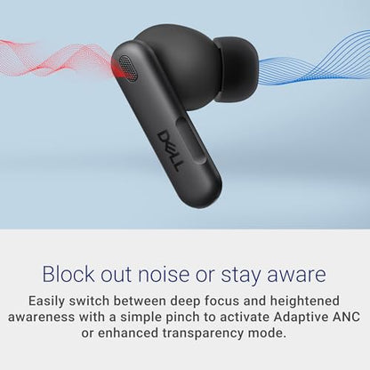 Dell Pro Plus Earbuds EB525, True Wireless, Noise Canceling, Bluetooth 5.3 | Adaptive ANC, Hearing Protection, USB Charging, Teams & Zoom Certified, IP54 resistant, 33 hr listening