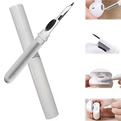 1 Pack Earbuds Cleaning Kit Multi Function Earphone Cleaning Pen with Brush & Sponge Tool for Wireless Earphones, Charging Cases, Bluetooth Headphones, Phones, Tablets & Electronics (White) - color: White