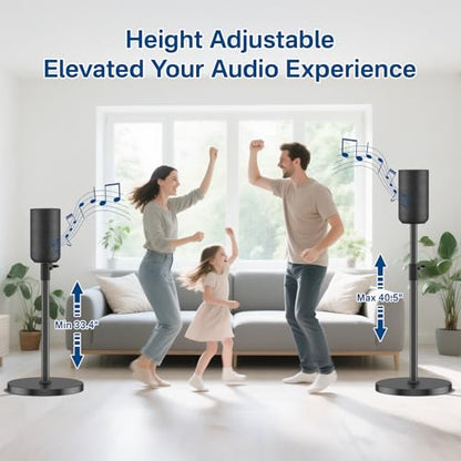 Height Adjustable Floor Speaker Stands Pair for Sony SA-RS5 Speaker Stands - Heavy-Duty Surround Sound Speaker Stand for Sony SA-RS5 Wireless Rear Speaker Stands with Cable Management (Stand Only)