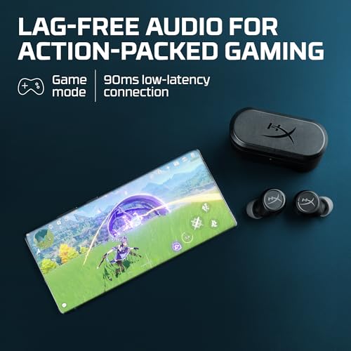 HyperX Cirro Buds Pro – True Wireless Earbuds, Active Noise Cancellation, ANC, Ambient Sound Mode, Low Latency, Bluetooth 5.2, IPX4, Fast Charge, PC, Nintendo Switch, Mobile - Black - color: Black