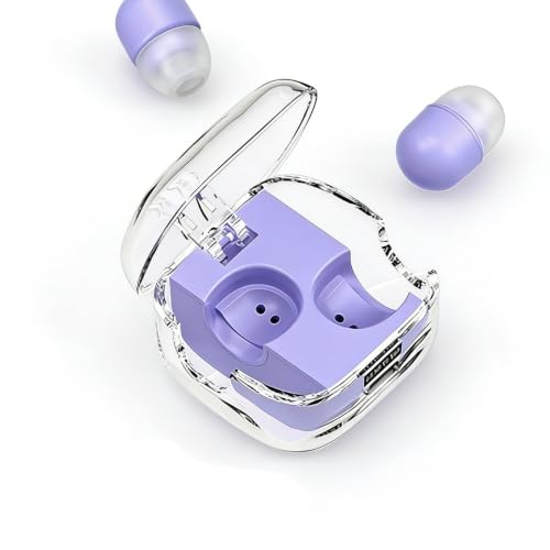 Mini Invisible Sleep Wireless Earbuds, ENC Call Noise Cancelling Ultra Low Latency Gaming Earphones for Side Sleepers Nap Work Travel Purple - color: Purple
