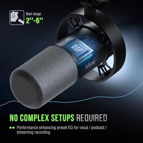 FIFINE Dynamic Microphone with XLR Cable Bundle, XLR/USB Recording Studio PC Mic for Vocal, Voice-Over, Microphone Audio Cable Set Compatible with Mixer, Audio Interface for Streaming (K688+L9)