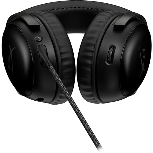 HyperX Cloud III – Wired Gaming Headset,PC,PS5,Xbox Series X|S,Angled 53mm Drivers,DTS Spatial Audio,Memory Foam,Durable Frame,Ultra-Clear 10mm Mic,USB-C,USB-A,3.5mm – Black,(Pack of 10) - color: Black, size: Regular (Pack of 10), style: Wired