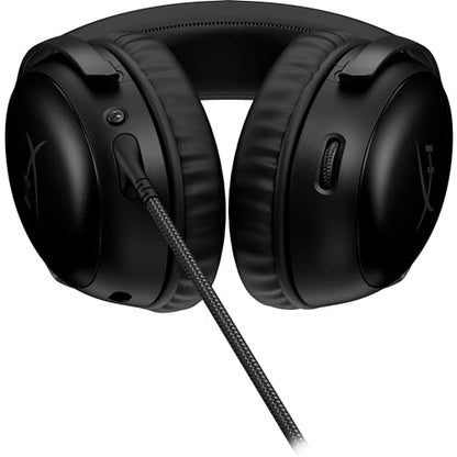 HyperX Cloud III – Wired Gaming Headset,PC,PS5,Xbox Series X|S,Angled 53mm Drivers,DTS Spatial Audio,Memory Foam,Durable Frame,Ultra-Clear 10mm Mic,USB-C,USB-A,3.5mm – Black,(Pack of 10) - color: Black, size: Regular (Pack of 10), style: Wired
