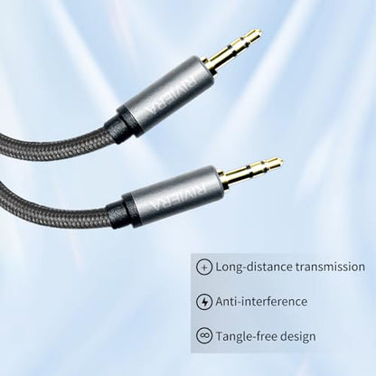 RIVIERA 10FT/3.0M Audio Cable 3.5mm 1/8" TRS to 3.5mm 1/8" TRS Braided Sheild Pure Copper Wire and 24K Gold Plated Low Noise Cable with Braided Nylon Jacket for Digital Players & Musical Instruments - color: Dual 1/8 TRS Black, size: 10FT/3.0M