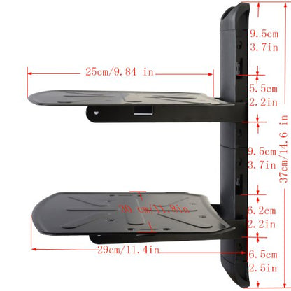 VideoSecu 2 Shelf Component Wall Mount Bracket for DVD/DVR/VCR/Cable Box/DDS Box/Blu-Ray/Game Station/Receiver MDVD04B WP6