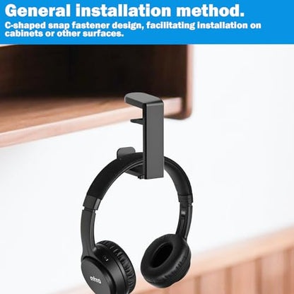 Rotating Headphone Stand,Headphone Holder Desk | Pc Gaming Headset Holder,Adjustable Clamp-On Under Hanger,360 Degree Adjustable Rotation