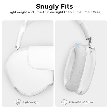 AHASTYLE Silicone Case Cover for AirPods Max Headphones (USB-C/Lightning) - color: Matte Clear