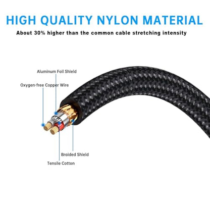 (10 FT) Dual RCA to XLR Male Y Splitter Patch Cable, Unbalanced 2 RCA/Phono Plug to 1 XLR Splitter Duplicator Lead Y-Cable Adapter - size: 10 ft