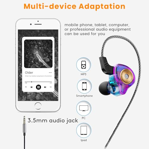 Piluyaa QKZ AK6 Ultra Wired Gaming Earbuds in-Ear Monitors Headphones MIC - color: Colorful