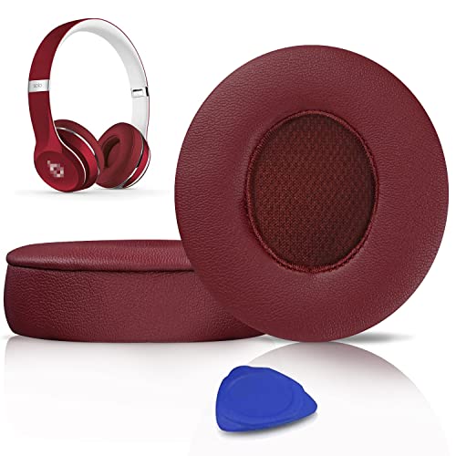 SoloWIT Earpads for Beats Solo 3 & Solo 2 On-Ear Headphones - Burgundy - color: Burgundy
