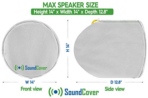 600D Marine Wake Tower Speaker Covers – Large (H 14" × W 14" × D 12.8") – Weather-Resistant Protection for Boat, Marine & ATV Speakers – White - color: White, size: LARGE