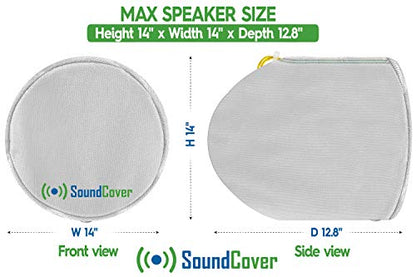 600D Marine Wake Tower Speaker Covers – Large (H 14" × W 14" × D 12.8") – Weather-Resistant Protection for Boat, Marine & ATV Speakers – White - color: White, size: LARGE