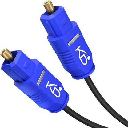KabelDirekt – TOSLINK Cable Slim – 16ft – Soundbar | TOSLINK to TOSLINK, digital S/PDIF cable, stereo system/amplifier, home theater, Xbox One/PS4 - color: Black-Blue, size: 16ft