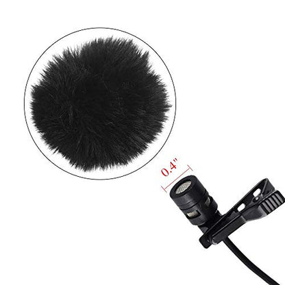 Lavalier Wind Muff 2 Pack - Lapel Microphone Furry Lav Windscreen 0.2/0.4 Inch Windproof Screen (0.4inch, Black) - color: Black, size: 0.4inch 2pcs