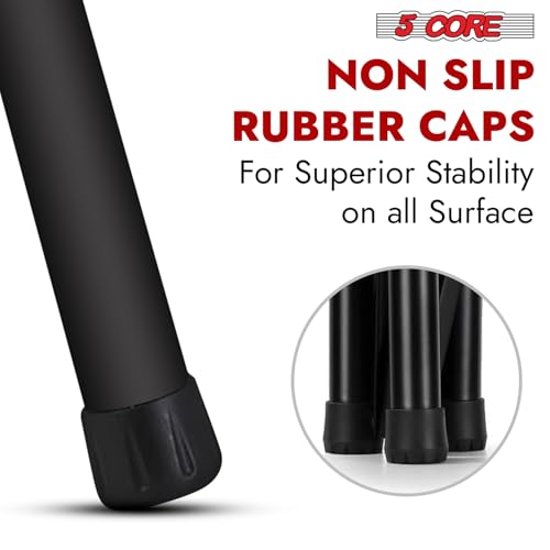 5 Core Speaker Stand Pair Universal Mount Steel Construction 132 Lb Capacity Stable Tripod w/Adjustable Height 72” w 35mm Compatible Insert Metal Safety Pin Included Bag - color: Black
