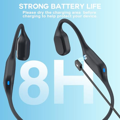 Swimming Headphones with Safelight, IPX8 Waterproof Bone Conduction Headphone Wireless Underwater Earbuds with 32GB Memory for Swimming, Cycling, Marathon