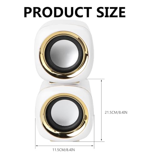 USB Powered Desktop Computer Speakers Stereo Wired Soundbar with Input and Volume Control for Laptop Phone Dual High-Fidelity External Speaker with Anti-Interference Design