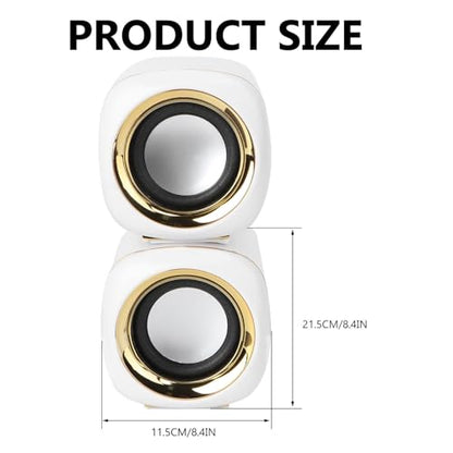 USB Powered Desktop Computer Speakers Stereo Wired Soundbar with Input and Volume Control for Laptop Phone Dual High-Fidelity External Speaker with Anti-Interference Design