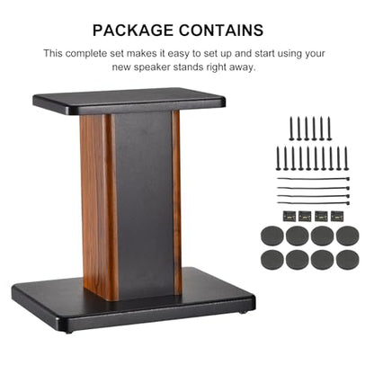 MECCANIXITY 우드 스피커 스탠드, 2팩 30cm(11.8인치) 범용 할로우 스탠드, 홈 시어터 시네마용 향상된 오디오 청취 - size: 11.8 Inch