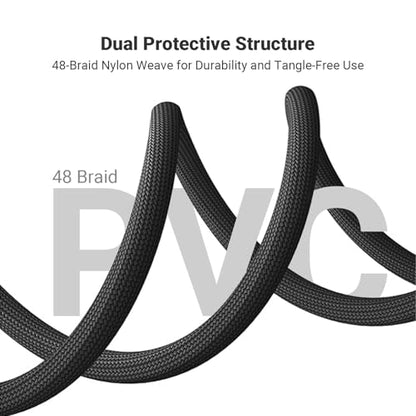 Fosi Audio 3.5mm to RCA Cable 3.9Ft, Dual-Core with Dual Shielding, Gold-Plated Connectors, Durable PVC & Nylon Braided, Compatible with Phones, Tablets, Amplifiers, Active Speakers