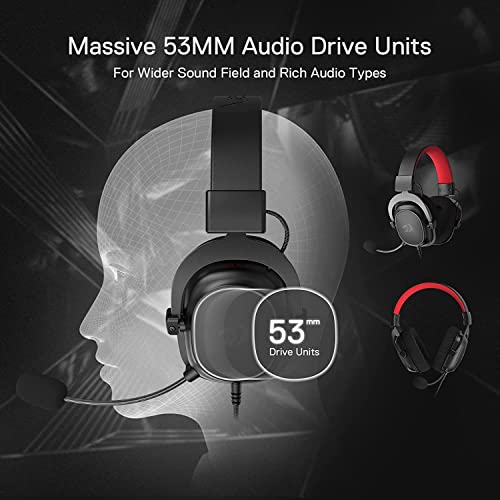 Redragon H510 Zeus-X RGB Wired Gaming Headset - 7.1 Surround Sound - 53MM Audio Drivers in Memory Foam Ear Pads w/Reliable Fabric Cover- Multi Platforms Headphone - USB Powered for PC/PS4/NS | Gaming Headset Breathable Fabric Removable Microphone Immersiv
