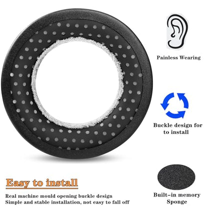 MMX300 DT770 Ear Pads for Beyerdynamic DT770 Pro/DT880/DT990 Pro | Replacement Headband Earpads,with Soft Velours Cushion,for DT880 Pro/HS200/HS400/DT 790/DT797-Silver Kit