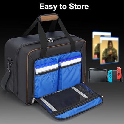 GDNasist Carrying Case Compatible with PS5/PS5 Pro/PS5 Slim, Brown - color: Brown