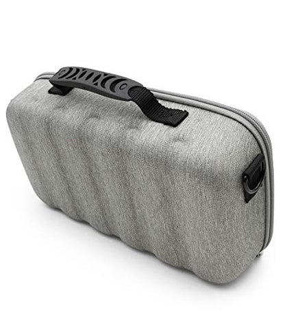 CASEMATIX Dual Wireless Microphone Case for Wireless Mic System Compatible with Sennhesier, Shure Microphones and More, Dual Mic Bag with Shoulder Strap and Hard Shell Gray Exterior