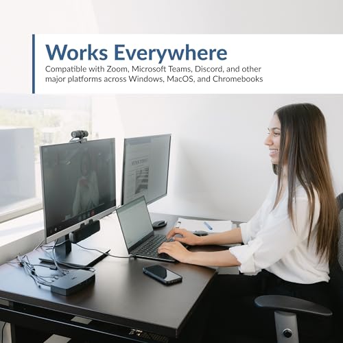 Cyber Acoustics WC-3000 5MP Super HD Webcam | Dual Omnidirectional Mics, Rotating Privacy Shutter, Auto-Focus Lens, Universal Monitor Mount, USB-A Plug-and-Play - size: WC-3000
